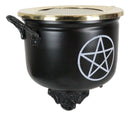 Brass Grated Tray Occult Wicca Pentagram Star In Circle Cauldron Incense Burner