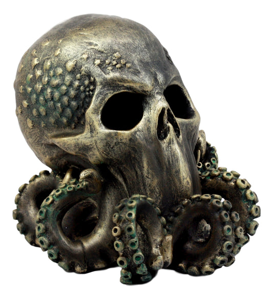 Ebros Ocean Monster Terror Kraken Cthulhu Skull Figurine 6"H Mythical Sea Relic Giant Octopus Skull Statue - Ebros Gift