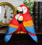 Ebros Tropical Rainforest Red Scarlet Macaw Parrots Cuddling Shelf Sitter Figurine