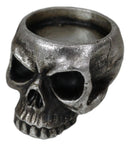 Pack Of 2 Gunmetal Finish Evil Death Skull Small Votive Candle Or Crystal Holder