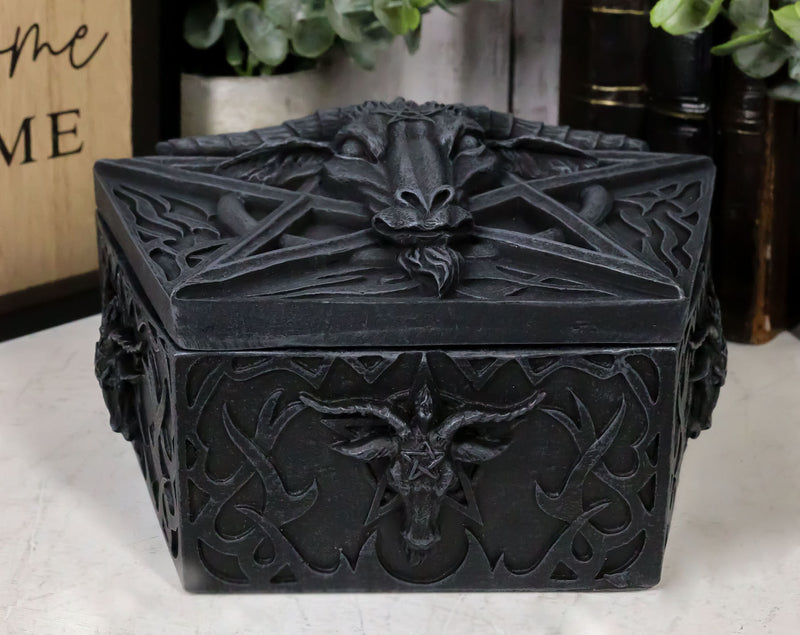 Knights Templar Satan Pentagram Sabbatic Goat Baphomet Keepsake Jewelry Box