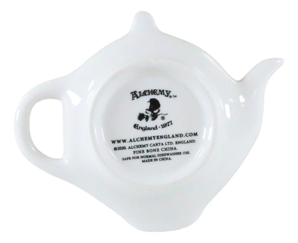 Ebros Wicca Pentagram Moons Witches Brew Hex Ceramic Tea Spoon / Bag Holder Rest Plate