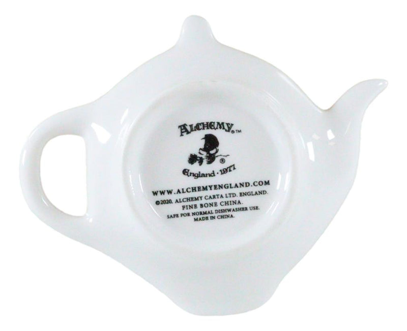 Ebros Wicca Pentagram Moons Witches Brew Hex Ceramic Tea Spoon / Bag Holder Rest Plate