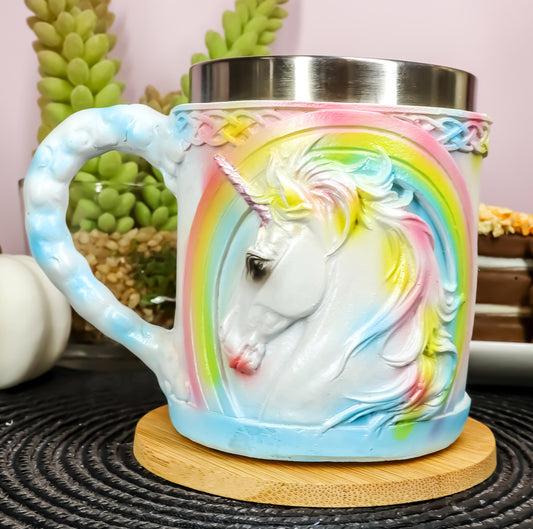 Ebros Small Sacred Heavenly Rainbow Unicorn Mug 7oz Elixir Of Youth Unicorn - Ebros Gift