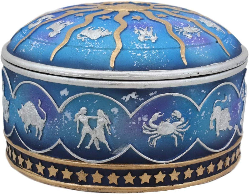 Ebros Greek Zodiac Constellations with Sun and Moon Lid Decorative Trinket Box