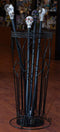 Ebros Black Rod Iron Cathedral Windows Walking Cane Or Umbrella Stand Holder