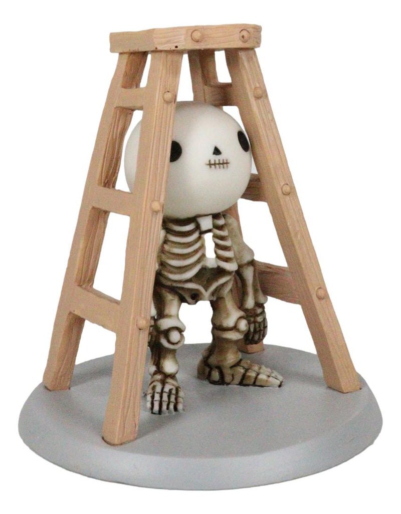 Unfortunate Lucky The Skeleton Pinched And Stuck Under A Ladder Figurine 4"H