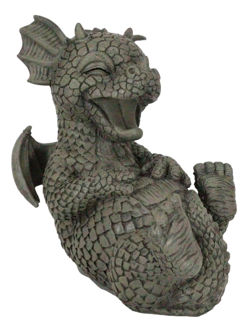 Ebros Whimsical L.O.L Soul Garden Laughing Out Loud Dragon Statue 7.75" Tall Faux Stone Resin Finish Hilarious LOL Fantasy Animated Dragons Welcome Guest Greeter Decor Figurine
