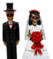 Ebros DOD Skeleton Bride & Groom With Rose Flower Bouquet Figurine