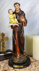Ebros Catholic Church Saint Anthony of Padua Carrying Baby Jesus Statue 12.75"H