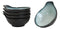 Pack Of 5 Ceramic Zen Blue Tempura Dipping Sauce Condiment Bowls With Handle