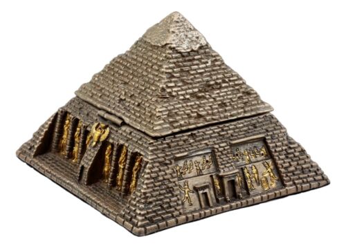 Ebros Bronzed Egyptian Pharaohs Gods & Deities Pyramid Jewelry Box Figurine