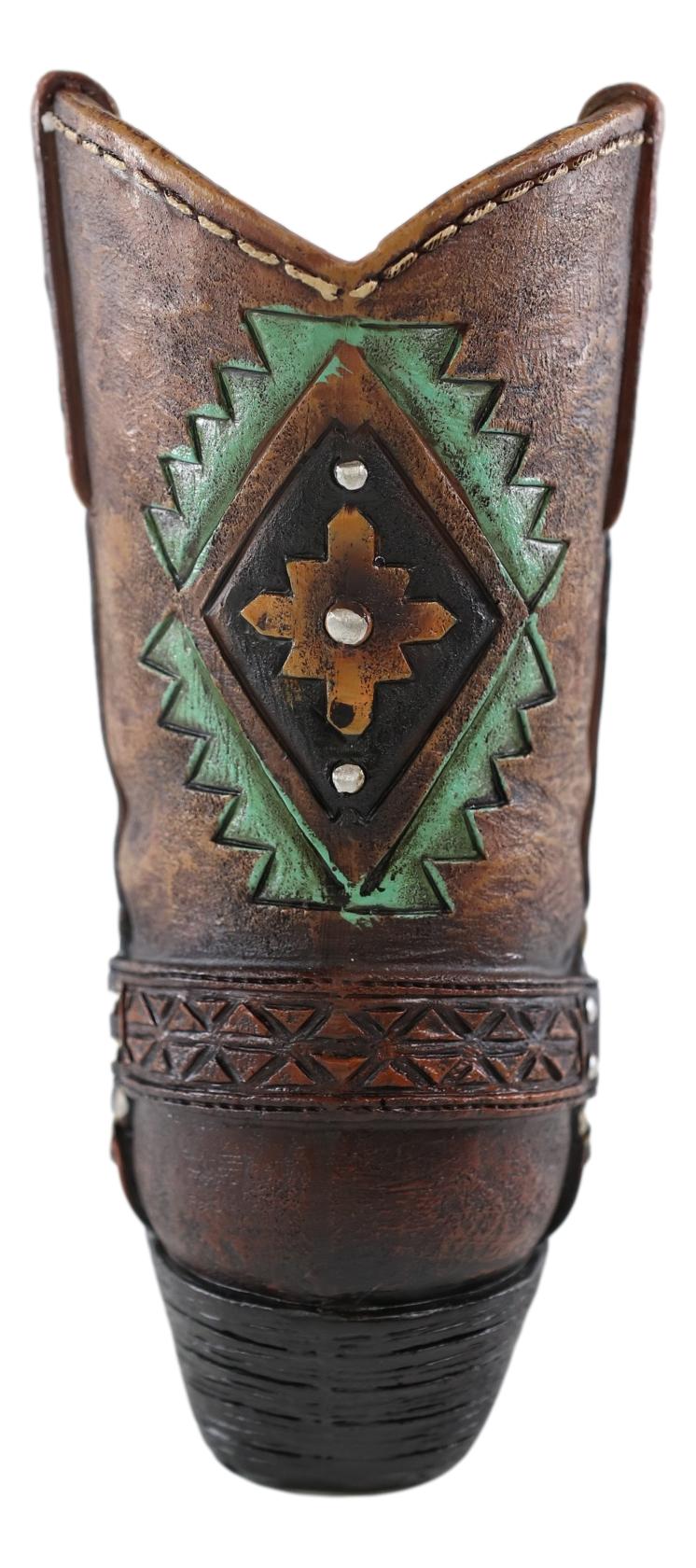 Rustic Southwestern Tribal Navajo Vector Art Turquoise Pen Holder Or Flower Vase
