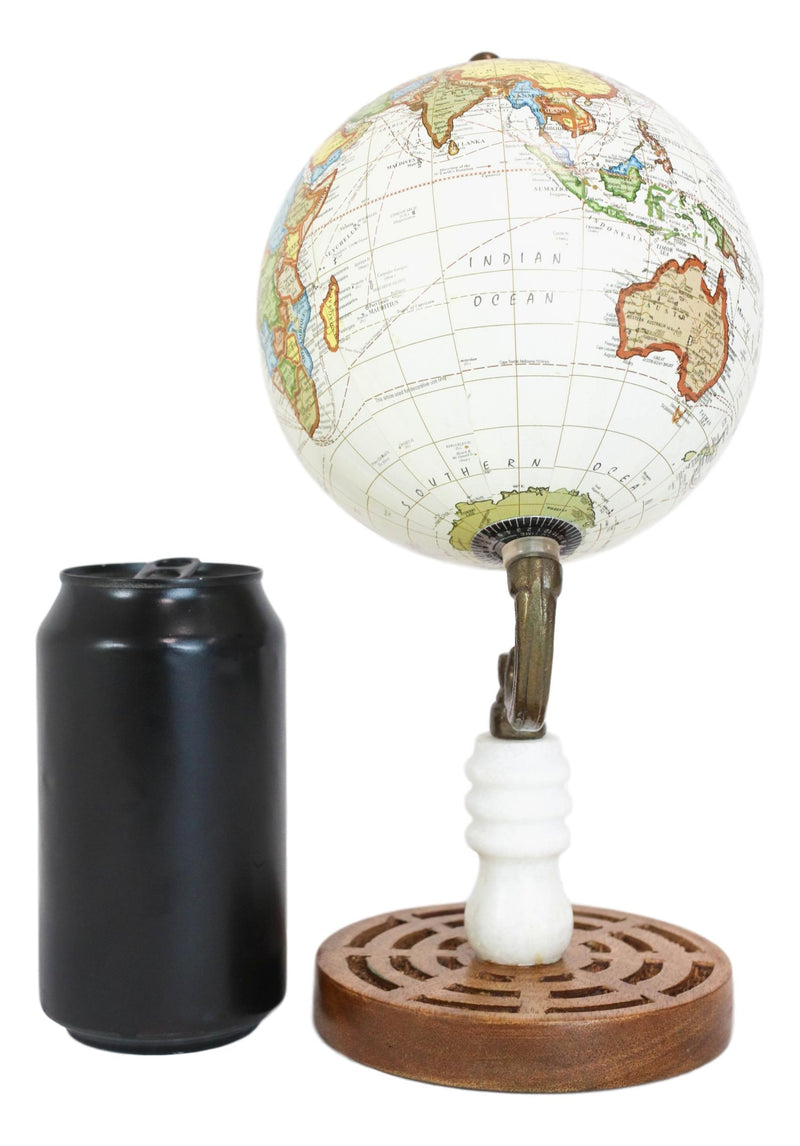 Rustic Western Farmhouse World Atlas Map Globe Desktop Standing Decor Accent 10"
