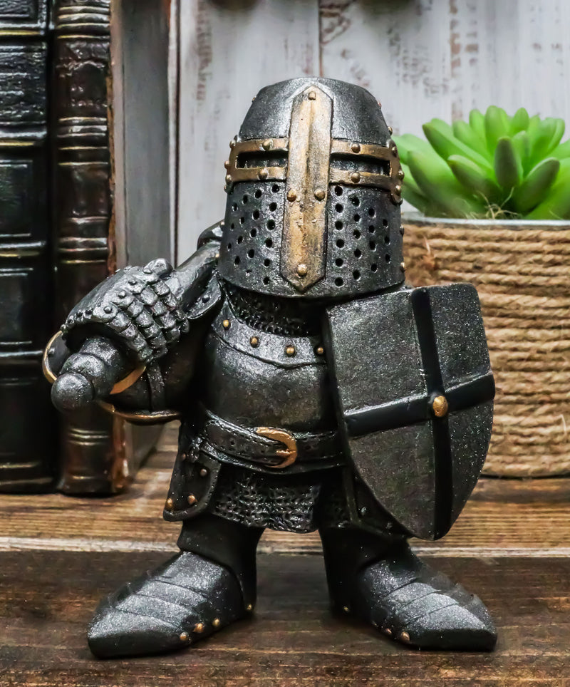 Ebros Gift Anime Chibi Renaissance Medieval Knight of The Cross Templar Crusader Figurine 4.5" Tall Suit of Armor Miniature European Knights Sculpture Decor (Bardiche Axeman)