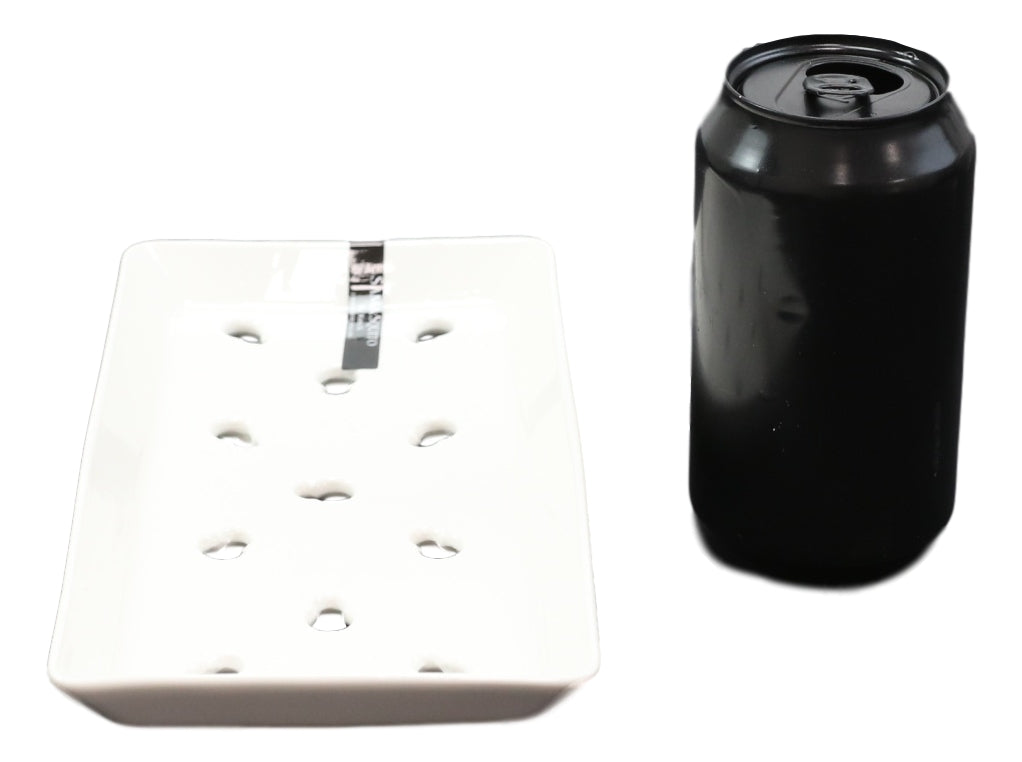 Set of 2 White Japanese Neta Zara Ceramic Sushi Case Chef Drip Plate 8.75"X4.75" - Ebros Gift