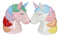 Pink and White Rainbow Mane Kissing Sacred Unicorns Salt And Pepper Shakers Set