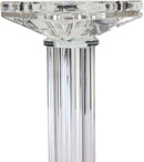 Ebros Contemporary Crystal Glass Pillar Column Candle Holder Candlestick Decor