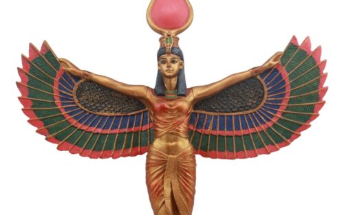Ancient Egyptian Goddess Isis With Open Wings Wall Decor Isis Ra Deity Plaque - Ebros Gift