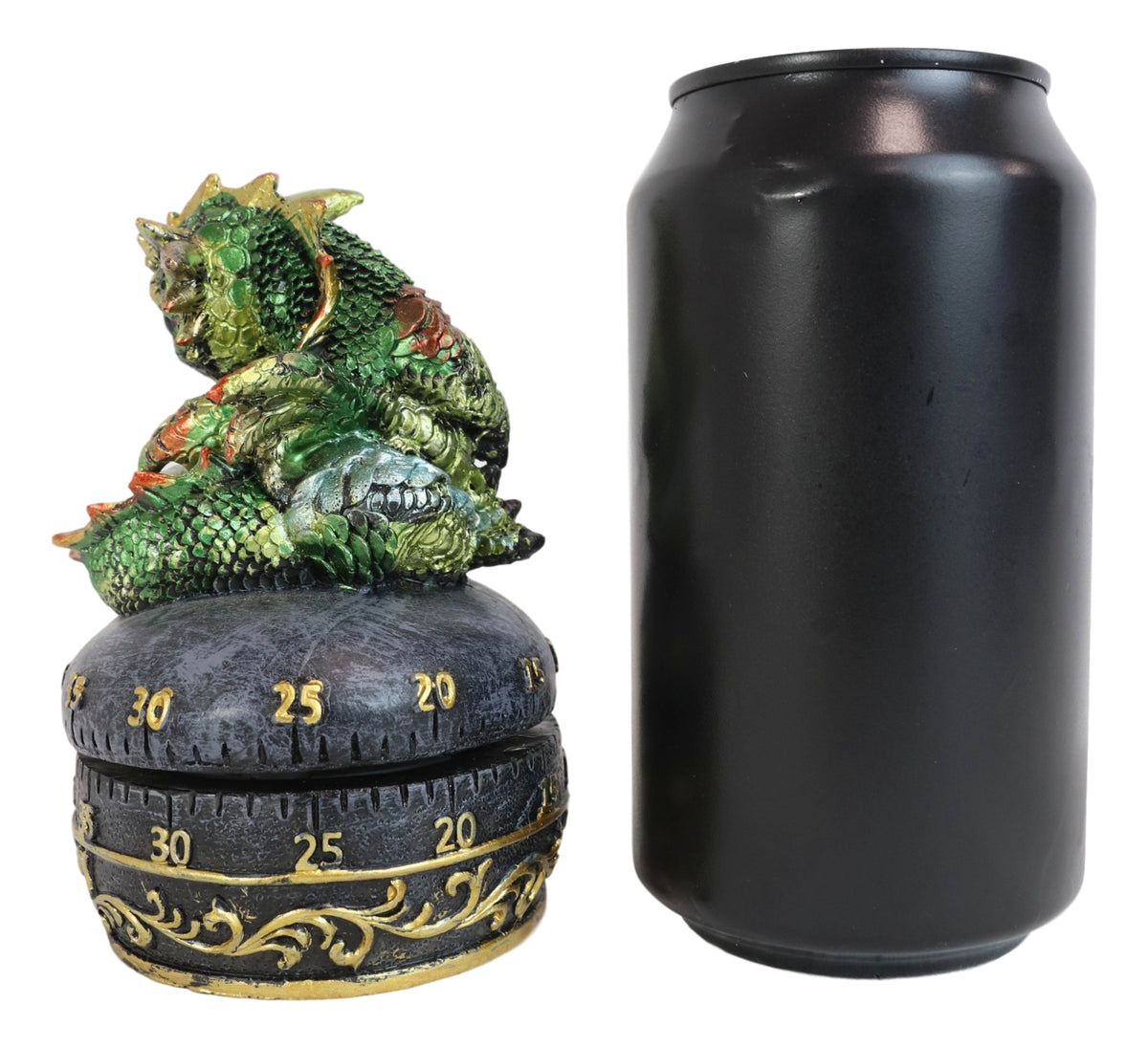 Green Baby Wyrmling Dragon Holding Egg Decorative Kitchen Timer Figurine 60 Min