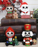 Ebros Christmas FurryBones Characters Skeleton Limited Edition Figurines Set Of 4