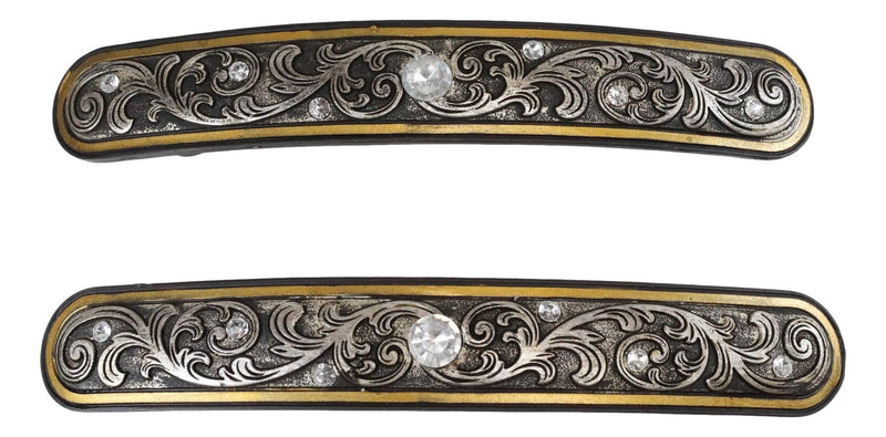 Set Of 6 Rustic Floral Filigree Scroll Silver Bling Drawer Cabinet Bar Pulls 9"L