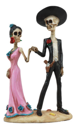 Day of The Dead Latin Tango Skeleton Couple Dancing Statue 5.75"HDias De Muertos - Ebros Gift