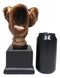 Ebros Safari Auspicious African Elephant W/ Trunk Raised Bronzed Statue W/ Base