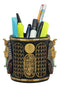 Egyptian King Tut Pharaoh Pen Holder 4"H Tutankhamun Bust Stationery Organizer