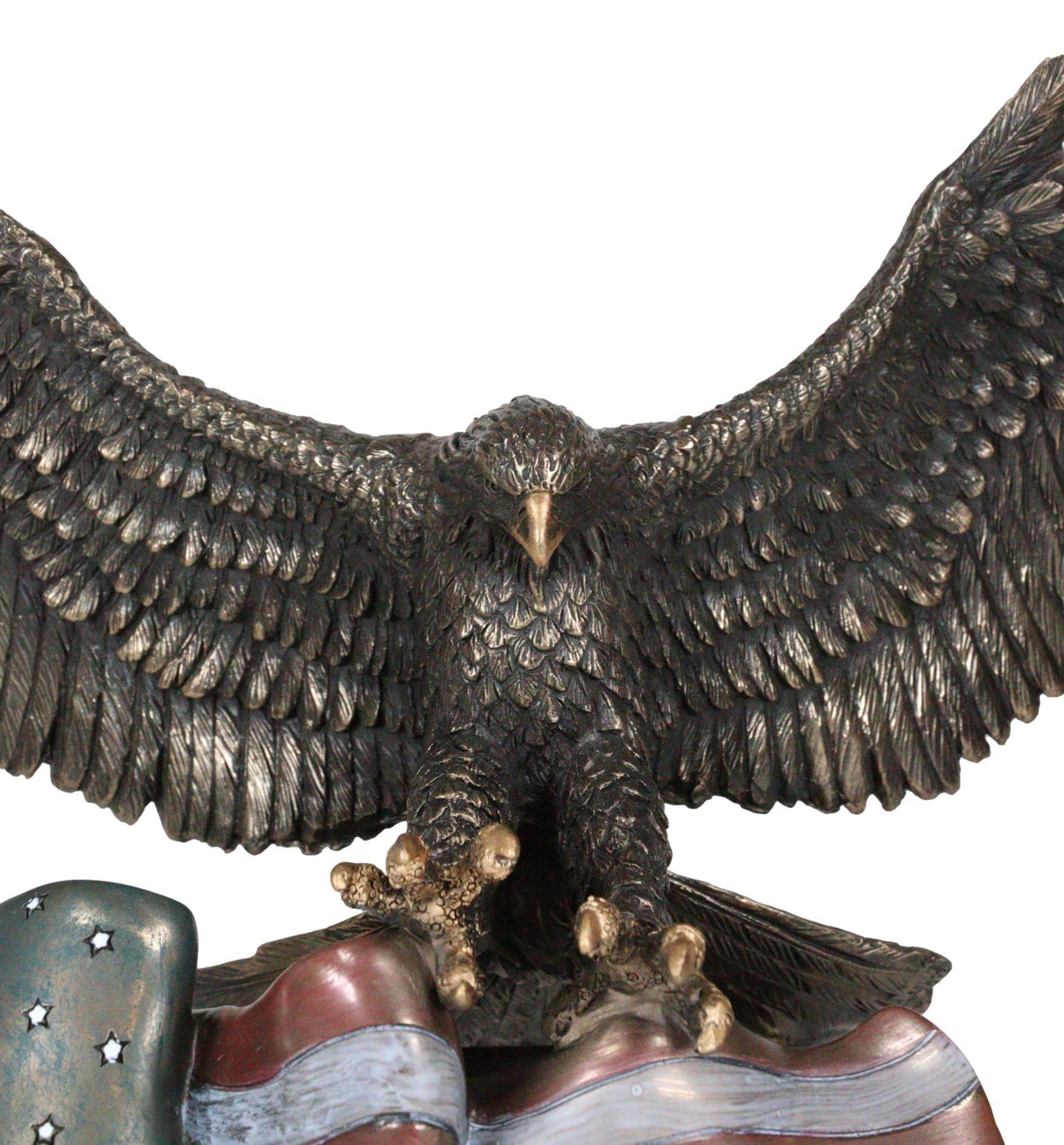 Wings Of Glory Bald Eagle Clutching Star Spangled Banner American Flag Figurine