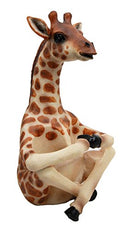 Ebros Giraffe Far Reach Salt & Pepper Shakers Holder Figurine with Glass Shakers