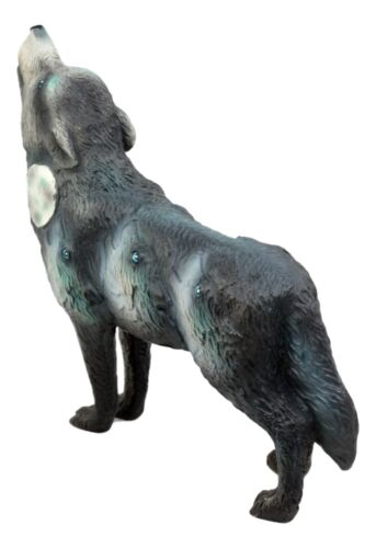 Full Moon Wolf Pack Native Tribal Howling Wolf Totem Spirit Figurine 6.25"L