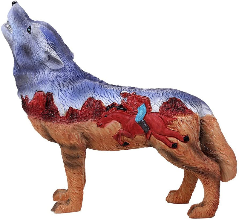 Ebros Wolf Spirit Collection Indian Rider Wolf Collectible Figurine