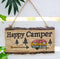 Ebros Western Rustic Pine Trees With Retro Trailer Caravan RV Happy Camper Wall Sign