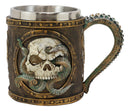 Ebros Nautical Cthulhu Cosmic Giant Octopus Wrecking Human Skull In Porthole Frame With Anchor Drinking Mug 13 oz Resin Drink Coffee Cup With Stainless Steel Liner And Tentacles Handle