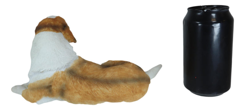 Ebros Saint Bernard Dog Statue 10.5"L Dogs Breed Gallery Quality Glass Eyes