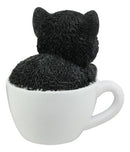 Ebros Lifelike Tuxedo Black and White Cat Teacup Pet Pal Statue 3" Tall Kitten Kitty with Glass Eyes Decor Figurine