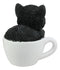 Ebros Lifelike Tuxedo Black and White Cat Teacup Pet Pal Statue 3" Tall Kitten Kitty with Glass Eyes Decor Figurine