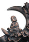Buddha Monk On Lotus Crescent Moon Smoke Waterfall Backflow Cone Incense Burner