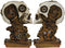 Cyborg Robotic Gearwork Facility Steampunk Skull Bookends Set Figurine Statue