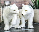 Arctic North Pole Polar Bears Couple Side By Side Ceramic Salt Pepper Shaker Set
