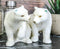 Arctic North Pole Polar Bears Couple Side By Side Ceramic Salt Pepper Shaker Set