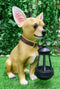 Picante Mexican Chihuahua Dog Decor Path Lighter Statue With Solar LED Lantern