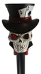 Ebros Poker Skull with Top Hat of Aces Decorative Prop Cosplay Walking Cane