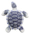 Ebros Terracotta Blue and White Feng Shui Celestial Sea Turtle Statue 4.5" Wide Talisman of Stability and Fortune Lucky Tortoise Figurine Decorative Zen Turtles Tortoises