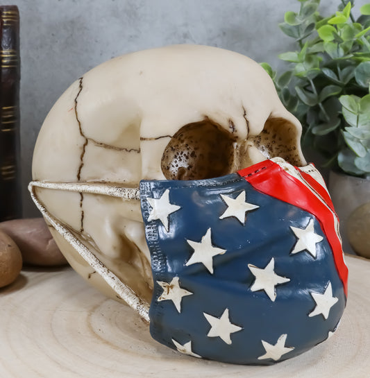 Ebros American Flag Star Spangled Banner Mask On Skull Decorative Figurine