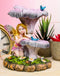Ebros Daydreaming Girl Fairy Under Giant Trumpet Flowers With Blue Birds Statue