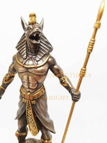 Ebros Egyptian Theme Anubis Holding Staff God of Aferlife & Dead Inpu Statue Sculpture - Ebros Gift