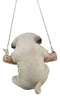Cute Lifelike Teacup Pug Puppy Macrame Branch Hanger 5.5"Tall With Jute Strings