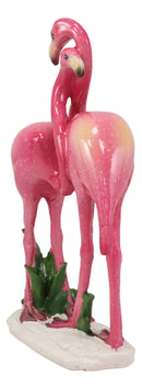 Ebros Tropical Rainforest Birds Romantic Love Pink Flamingos Embracing Statue